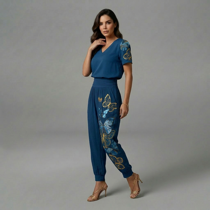 Florence - Ensemble tendance avec chemisier et pantalon